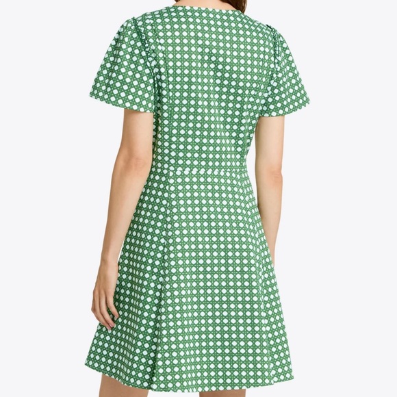 Draper James Green and White Mini Dress Mae Love Circle Rattan - Picture 3 of 7